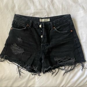 Topshop Black Denim Shorts